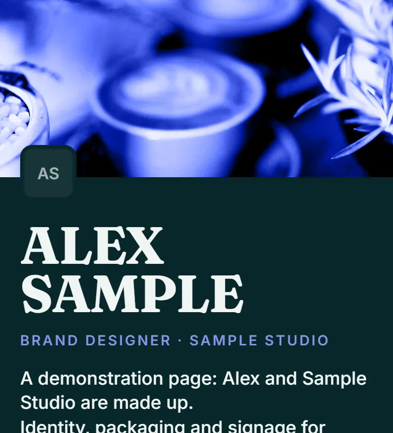 The example page in Statement