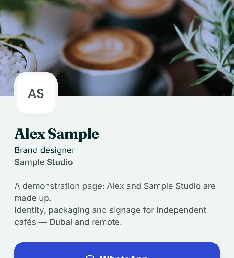 The example page in Letterpress