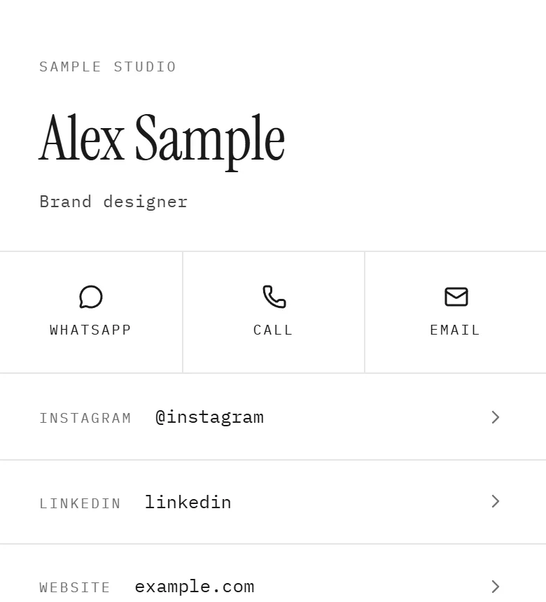 The example page in Hairline