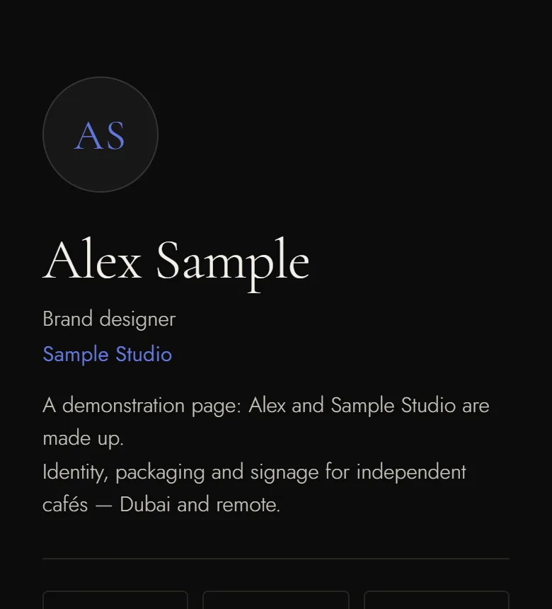 The example page in Obsidian