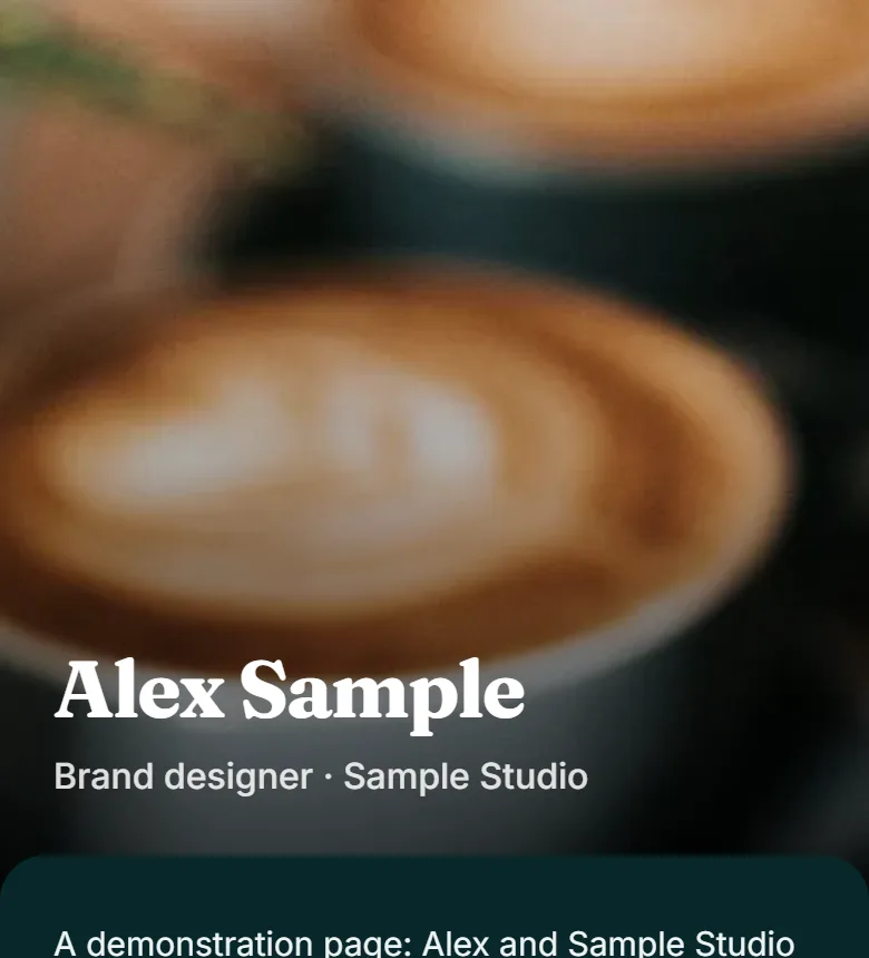 The example page in Full Face